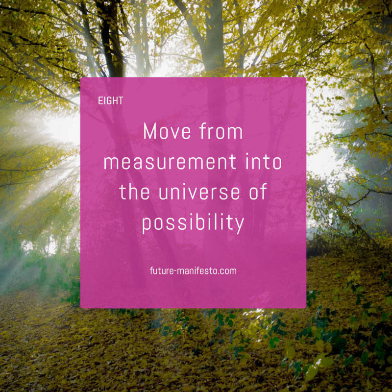 8. Move from measurement into the universe of possibility